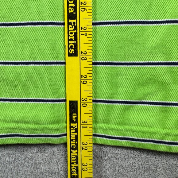 Chaps 4XB Big & Tall Striped Polo Shirt Green Cotton Classic Fit - Picture 8 of 8